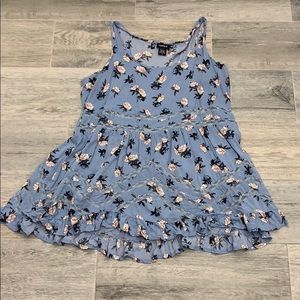 Floral tank with lace detail